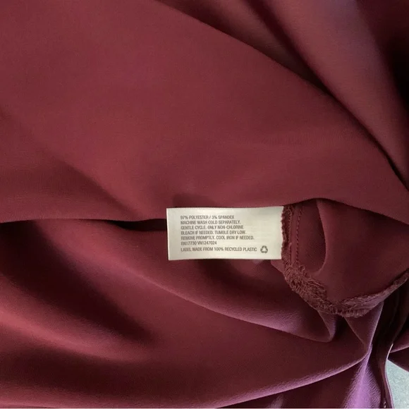 Wine Colored Spaghetti Strap Slip Evening Dress - Picture 9 of 10